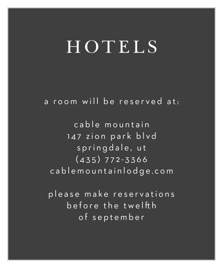 Simplicity Swirls Accommodation Cards By Basic Invite 1056