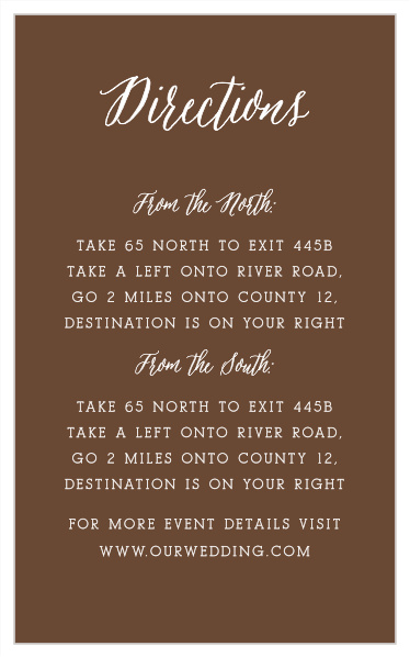 Make sure your traveling guests can easily navigate their way to your event's venue, using our Lantern Lights Direction Cards!