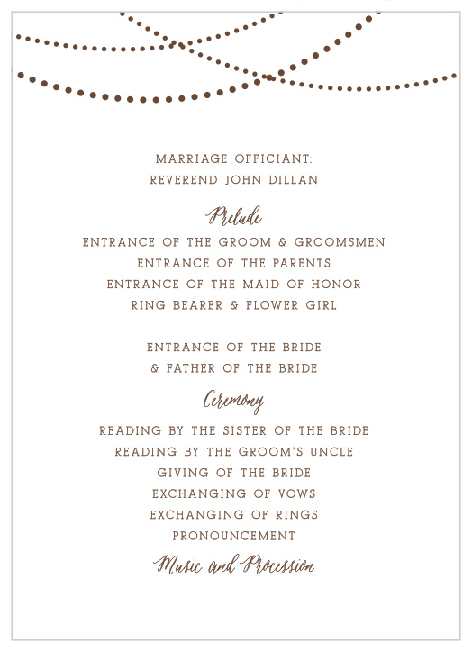 Have our Lantern Lights Wedding Programs available at your ceremony so your guests can feel even more a part of your big moment!