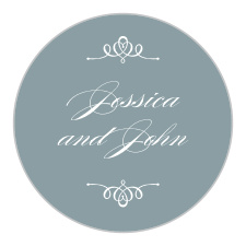 Share your wedding information in style with our Ornate Calligraphy Wedding Stickers.