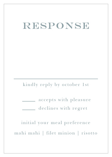 Gather your guest information in style with our Ornate Calligraphy Response Cards.