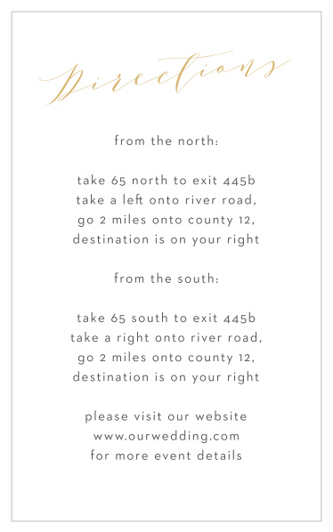 Family and friends will have no issue finding their way to your wedding venue with the help of our Lovely Blush Direction Cards.