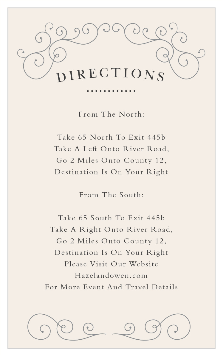 Swirl Frame Direction Cards by Basic Invite