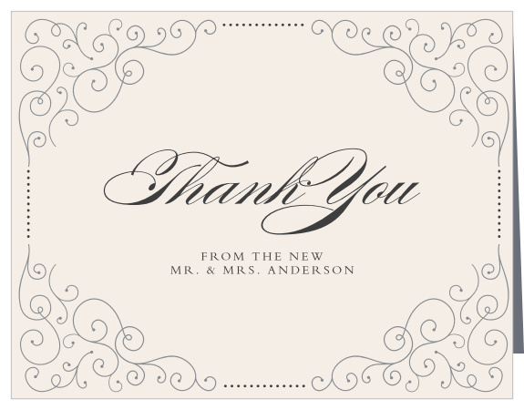 Show your appreciation for your guests with our Swirl Frame Wedding Thank You Cards!