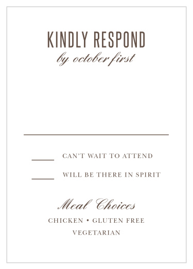 Gather a headcount of everyone that plans to attend your wedding with our Floral Border Response Cards.