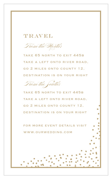 Share your wedding information in style with our Antique Glamour Direction Cards.