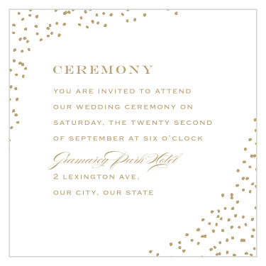 Share your wedding information in style with our Antique Glamour Ceremony Cards.