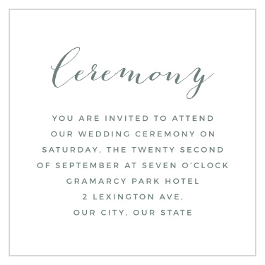 Share your wedding information in style with our Garden Leaves Ceremony Cards.