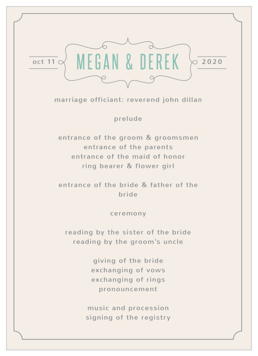 Walk family and friends through your wedding ceremony with our Perfect Skies Wedding Programs.