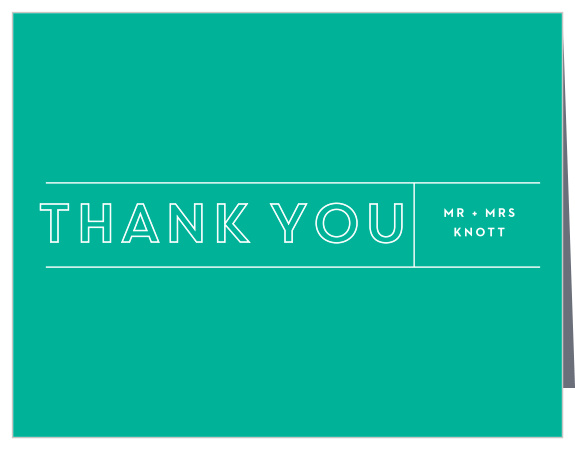 Our Boldly Outlined Wedding Thank You Cards show family and friends how much you appreciated their support on your special day.