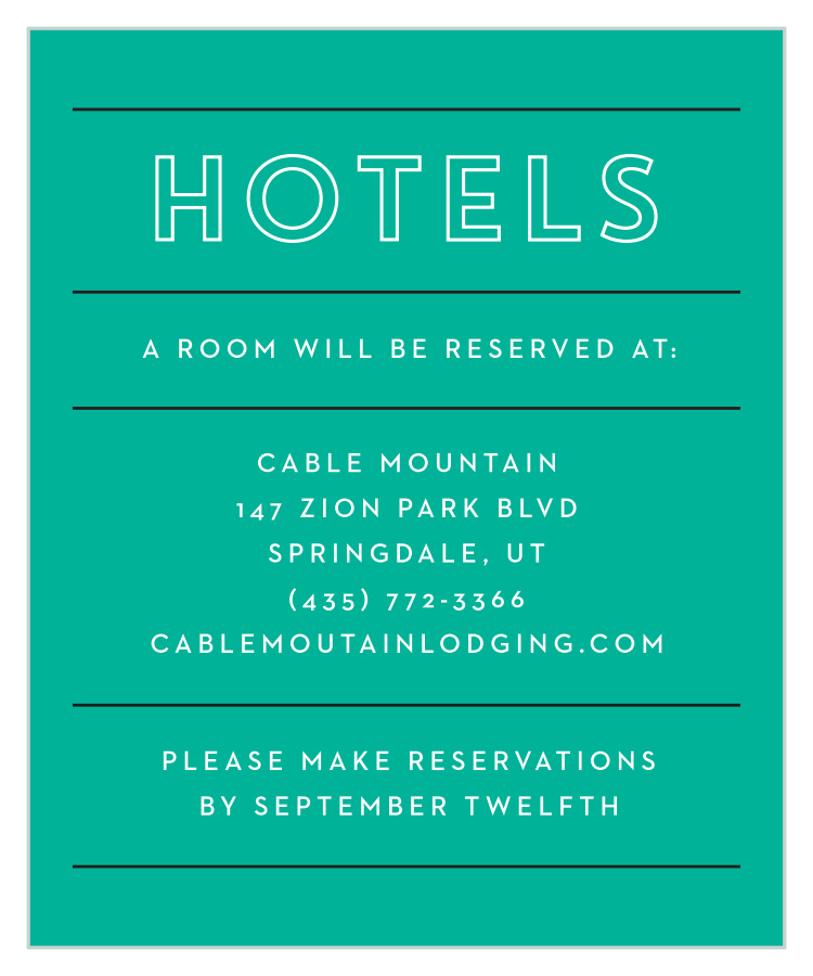 Boldly Outlined Accommodation Cards
