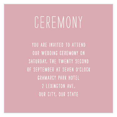 Use our Love Struck Ceremony Cards to let your loved ones know that they are invited to attend your special moment!