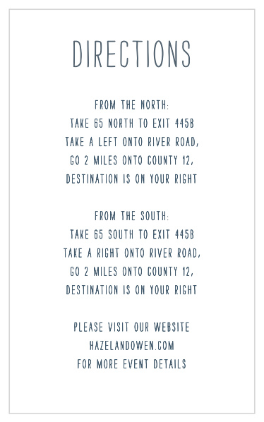 Send our Love Struck Direction Cards to your wedding guests so they can easily locate your venue!