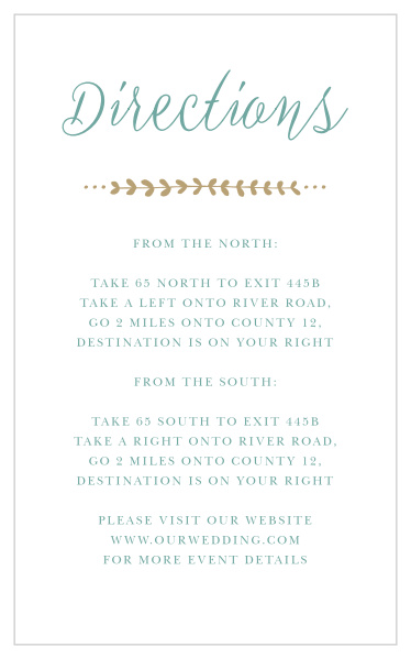 Our Swell Fronds Direction Cards are a super convenient way to assist your guests in their navigation to your venue!