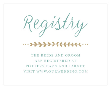 Let your guests know where they can find your registries, with our Swell Fronds Registry Cards!