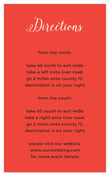 Family and friends will have no issue finding their way to your wedding venue with our Beach Sunglasses Direction Cards.