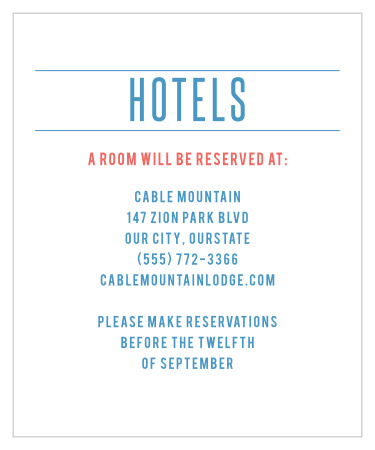 Our Unique Airmail Accommodation Cards are perfect for referring your guests to a place to stay, or to let them know where you've arranged a reservation for them, during their time celebrating love!