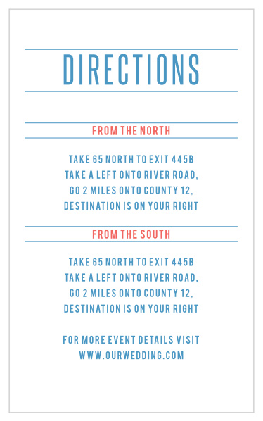 Your out-of-town traveling guests will truly appreciate finding our Unique Airmail Direction Cards in your wedding suite!