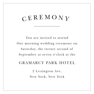 Invite your family and friends to attend your most special event, with our Chic Vintage Ceremony Cards!