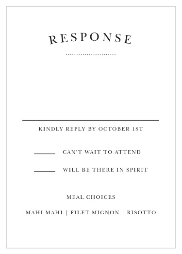 Easily assemble your official guest list by sending out our Chic Vintage Response Cards along with your invitations, to your wedding guests!