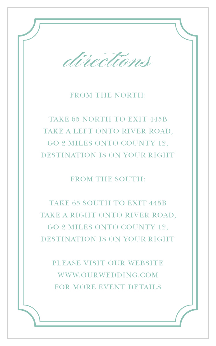 Simple Frame Direction Cards by Basic Invite