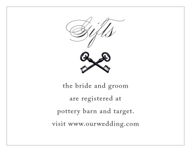 Our Elegant Relic Registry Cards are super convenient for easily sharing your registry locations with your loved ones!