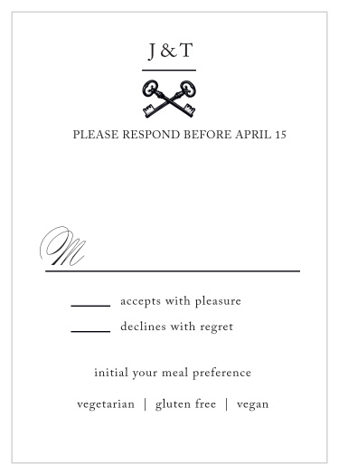 Look no further than our vintage Elegant Relic Response Cards to pull together your guest list!