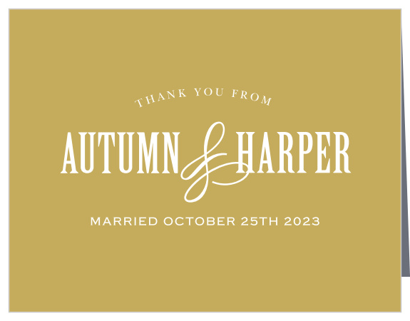 Show your appreciation for your loved ones' support on your big day, with our Antique Luxury Wedding Thank You Cards!