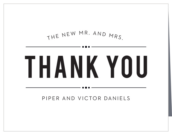 Express appreciation for the support of family and friends on your special day with our Eternal Playbill Wedding Thank You Cards.