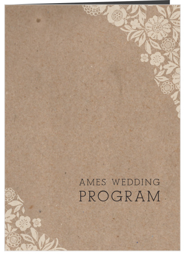 The Vintage Floral Kraft wedding program is a perfect match to the rest of the Vintage Floral Kraft wedding suite.
