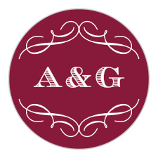 Share your wedding information in style with our Scrolled Frame Wedding Stickers. 