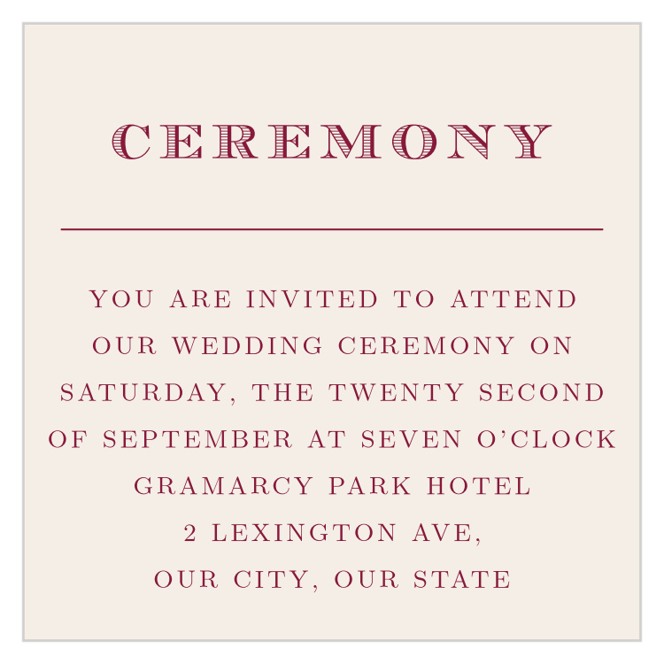 Scrolled Frame Ceremony Cards