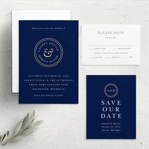 Royal Emblem Wedding Invitations