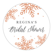Our Falling Snow Bridal Shower Stickers are the perfect finishing touch to both your bridal shower invitations and thank you cards!