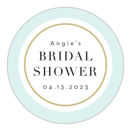 Angled Square Bridal Shower Stickers