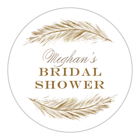 Falling Feather Bridal Shower Stickers