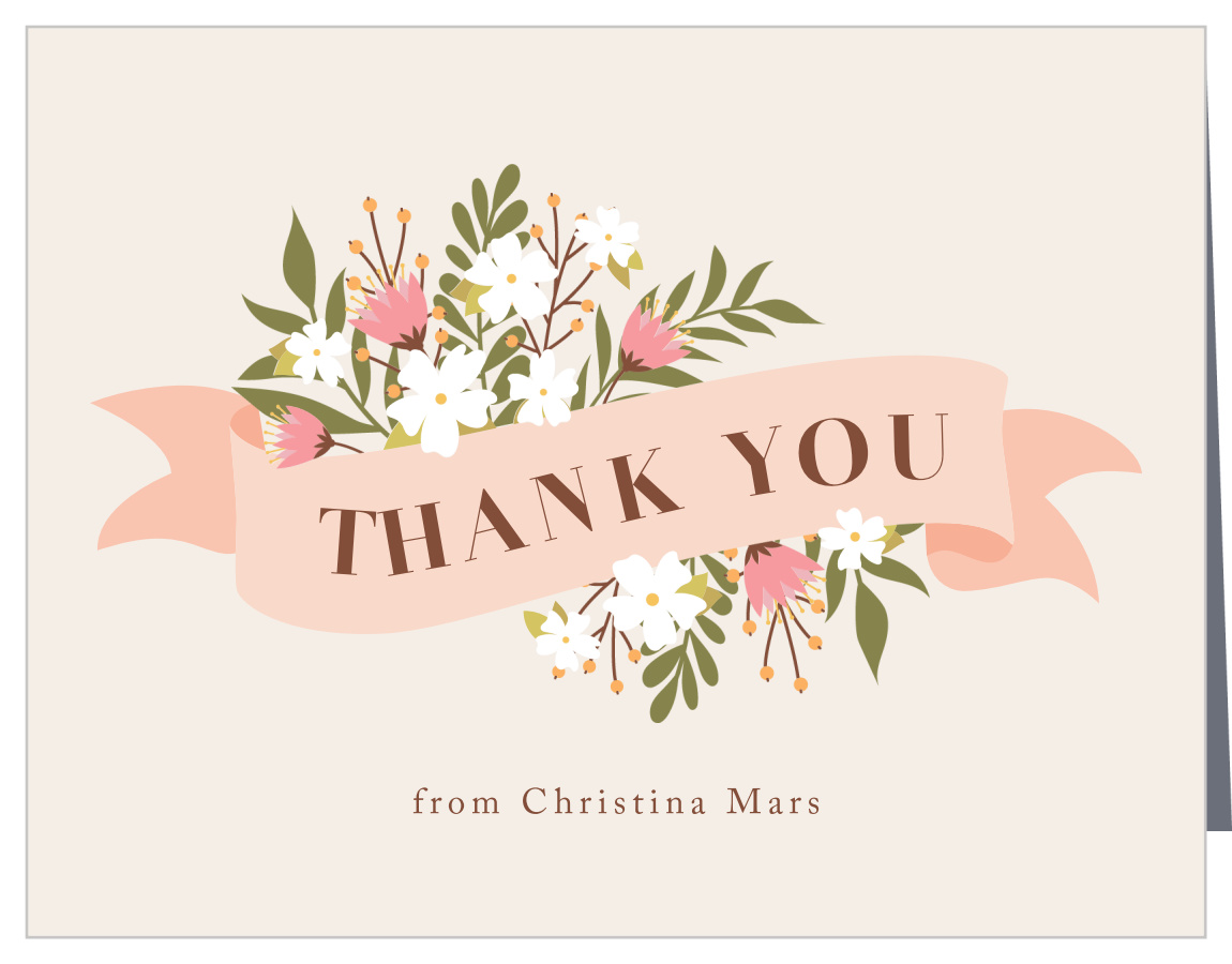 Blossoming Banner Bridal Shower Thank You Cards