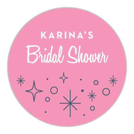 Retro Elegance Bridal Shower Stickers