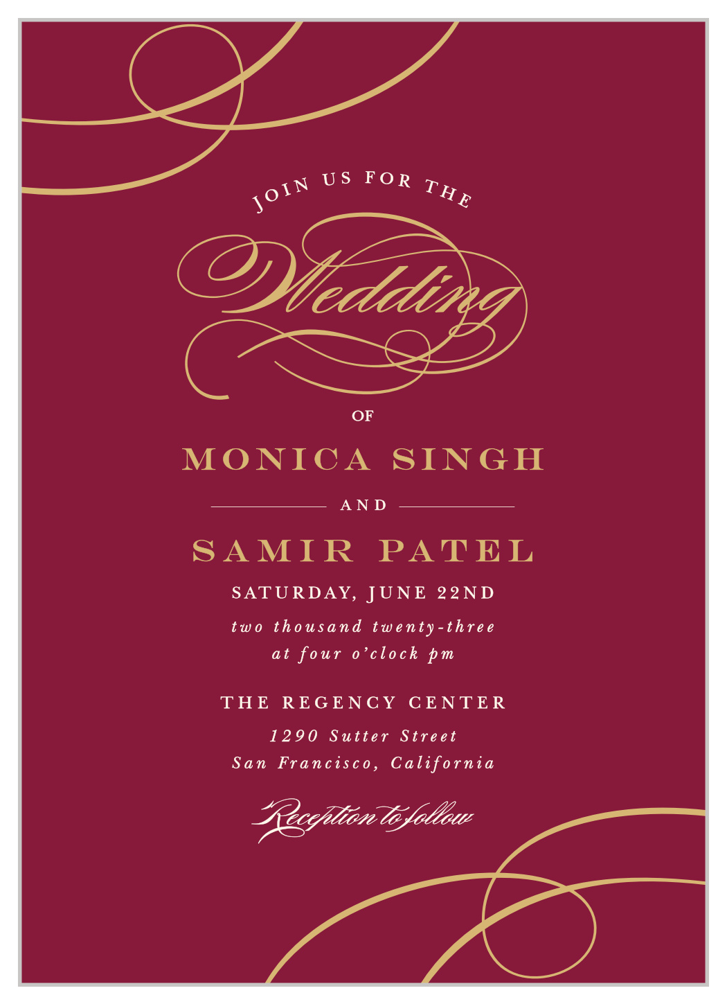 Simple Scroll Wedding Invitations