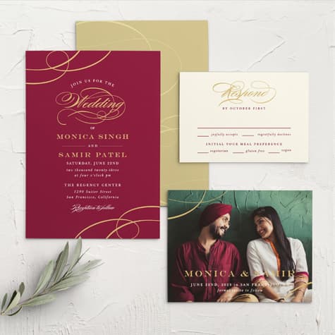 Simple Scroll Wedding Invitations