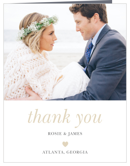 The support and presence of loved ones on your special day meant a lot to you, show them your appreciation with our Sophisticated Shimmer Bridal Shower Thank You Cards.