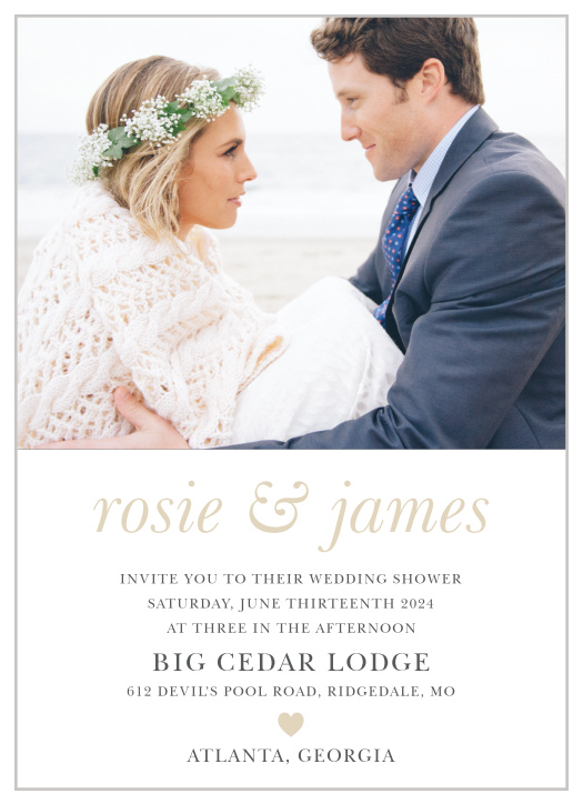 Gather family and friends together for pre-wedding festivities with our Sophisticated Shimmer Bridal Shower Invitations.