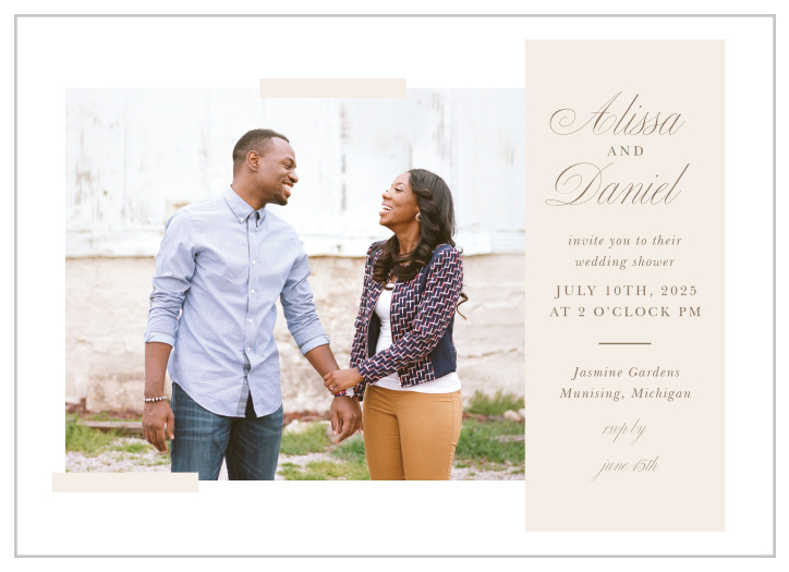 Announce your shower with the simple refinement of our Modern Memories Bridal Shower Invitations.