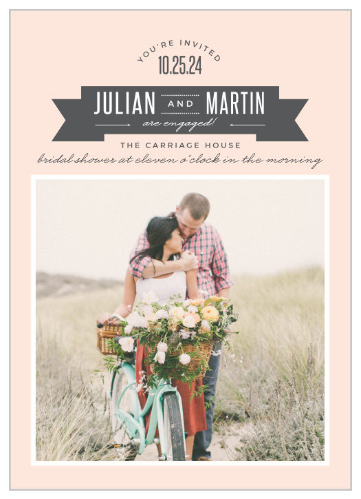 Kickstart your pre-wedding celebrations by mailing out our All Aboard Bridal Shower Invitations to your friends and family!