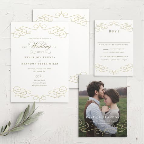 Trendy Swirls Wedding Invitations