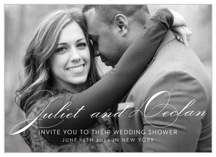 Let your love speak volumes through your cards, using few words, with our Classic Script Bridal Shower Invitations!