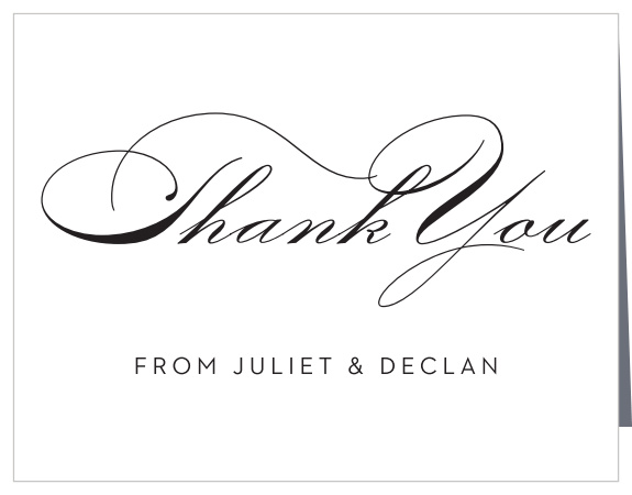 Let your loved ones know how much you appreciate their attendance at your event, using our Classic Script Bridal Shower Thank You Cards!