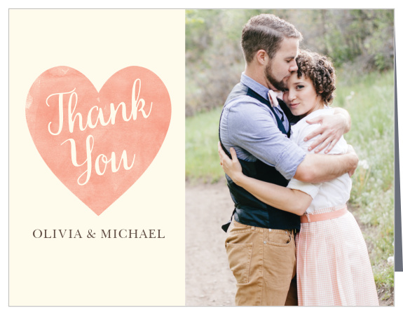 The support of family and friends on your special day meant a lot to you, show them your appreciation with our Simply In Love Bridal Shower Thank You Cards.