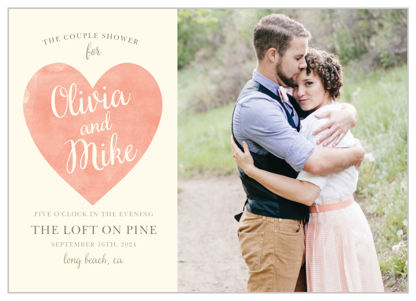 Simply In Love Bridal Shower Invitations