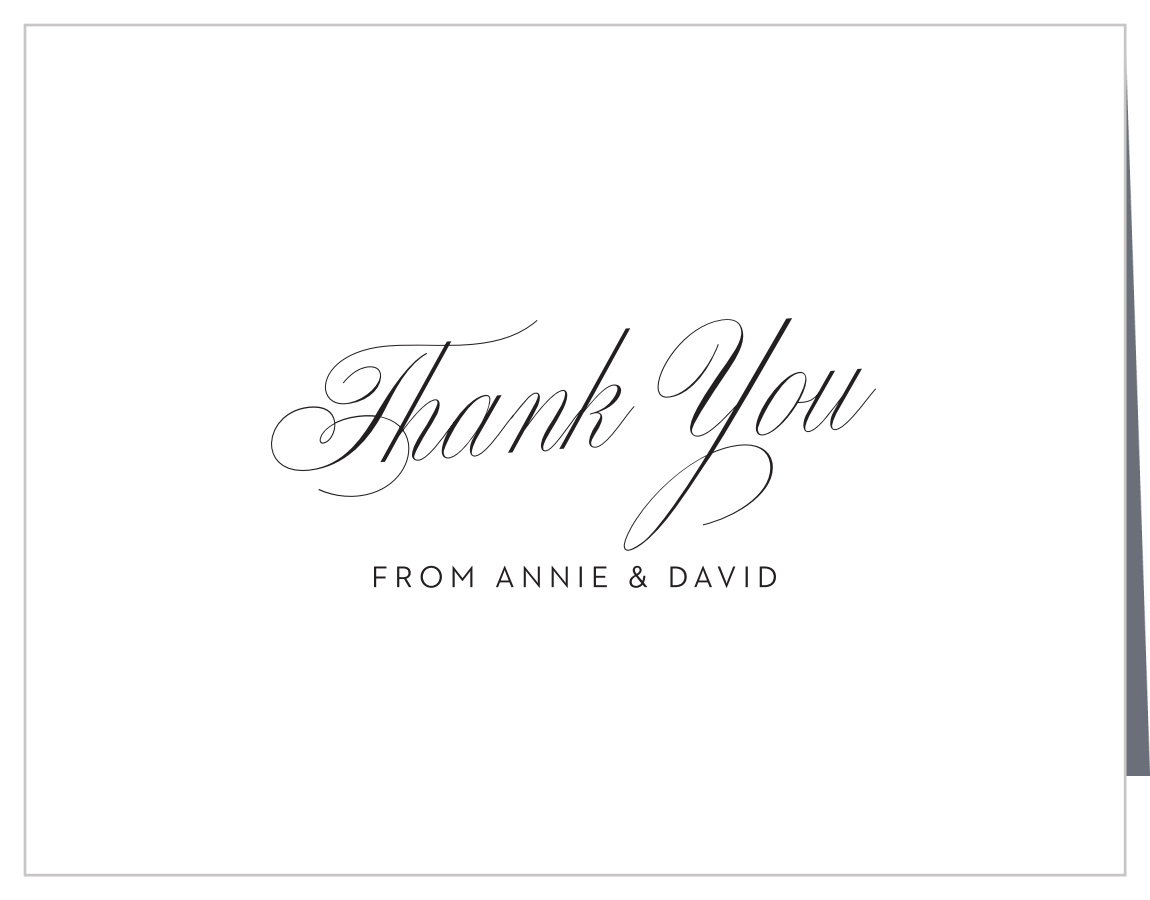 Traditional Script Bridal Shower Thank You Cards
